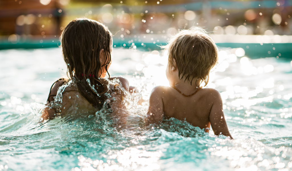 kids playing in pool